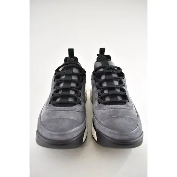 Chanel 23K Grey Suede Black White CC Logo Lace Up Low Top Trainer Sneaker 39.5 - Picture 6 of 15